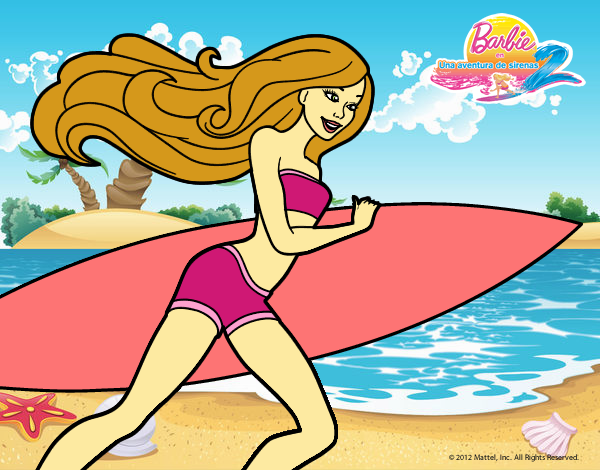 Barbie corre al agua