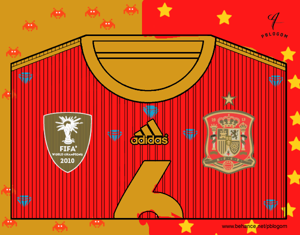 Camiseta del mundial de fútbol 2014 de España