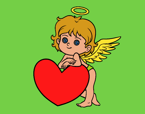 Cupido y un corazón