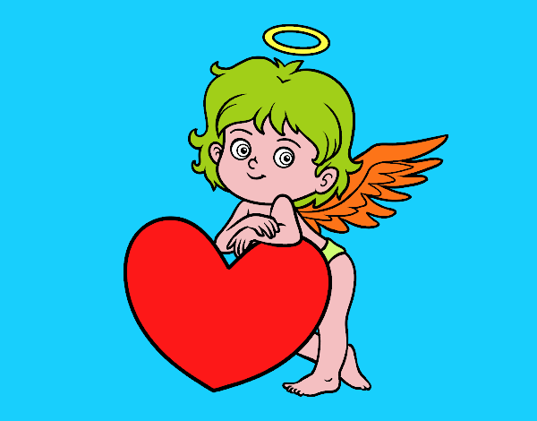 Cupido y un corazón