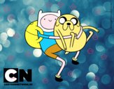 Finn y Jake abrazados