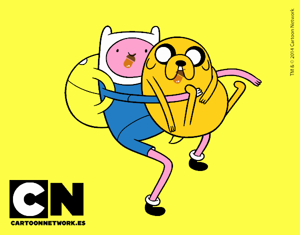 Finn y Jake abrazados