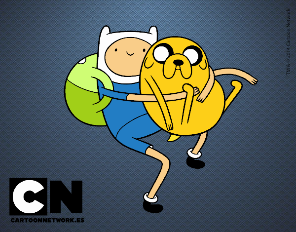 Finn y Jake abrazados