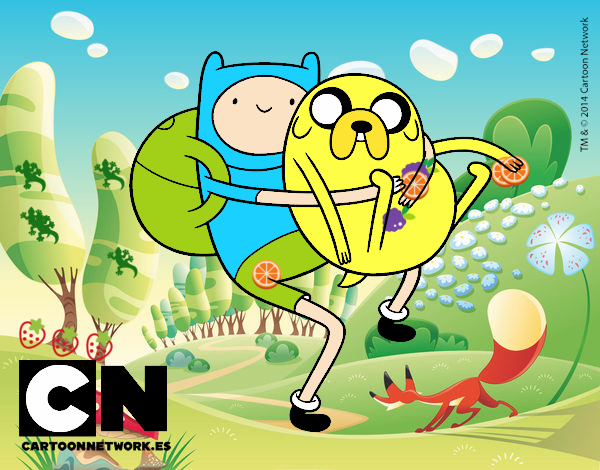 Finn y Jake abrazados