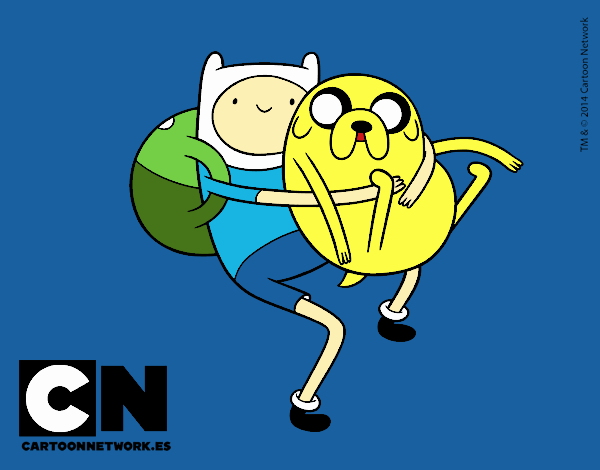 Finn y Jake abrazados