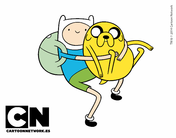 Finn y Jake abrazados