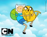 Finn y Jake abrazados