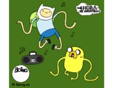 Finn y Jake escuchando música