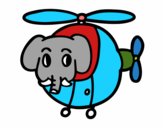 Helióptero con elefante