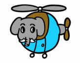 Helióptero con elefante