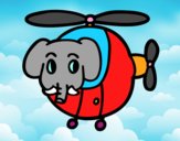 Helióptero con elefante