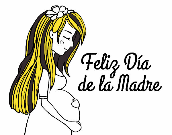 Mamá embarazada en el día de la madre