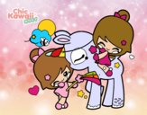 Niñas y Unicornio Kawaii