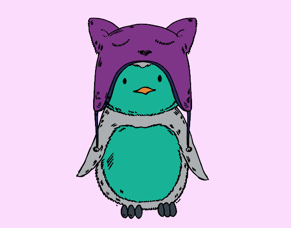 Pingüino con gorrito divertido