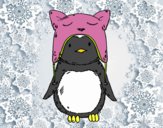 Pingüino con gorrito divertido