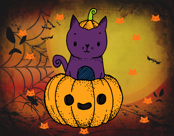 Un gatito de Halloween