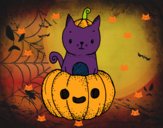 Un gatito de Halloween