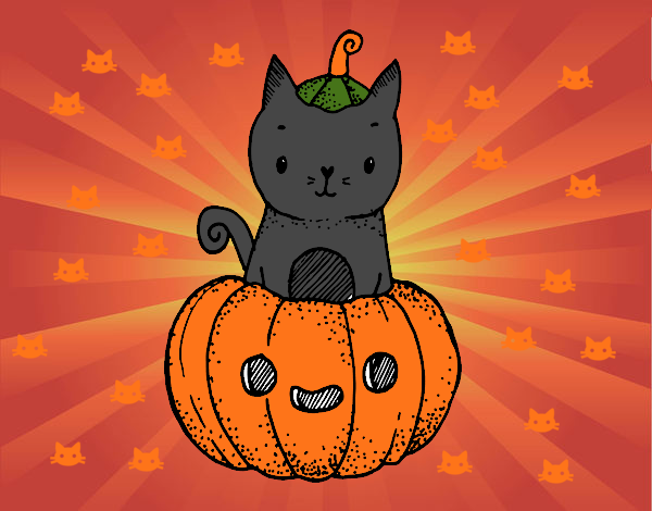 Un gatito de Halloween