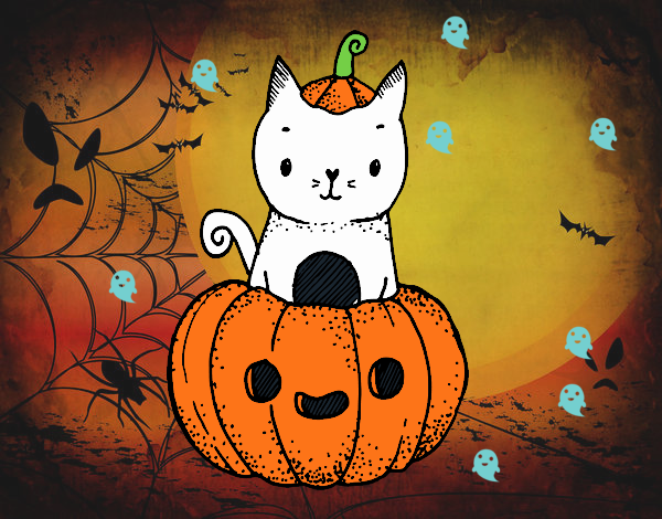 Un gatito de Halloween