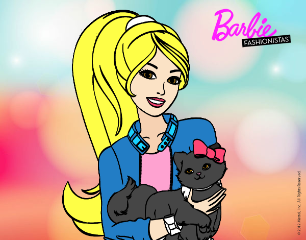 Barbie con su linda gatita