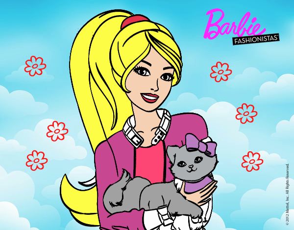 Barbie con su linda gatita