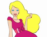 Barbie con su vestido con lazo