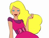 Barbie con su vestido con lazo