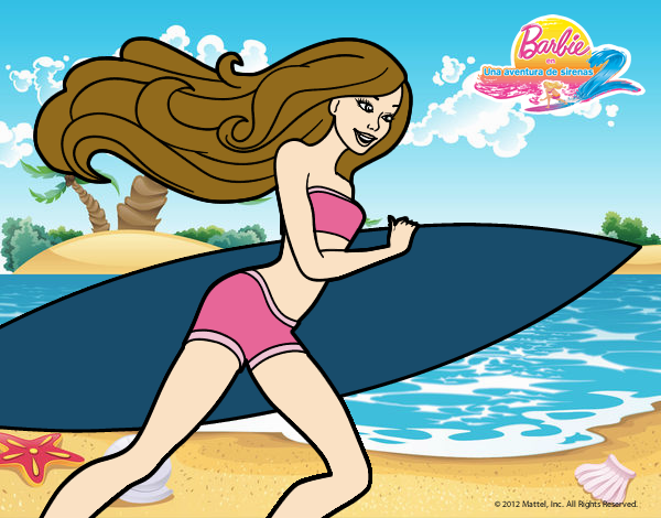 Barbie corre al agua