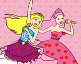 Barbie y la princesa cantando