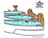 Barbie y sus amigas en el jacuzzi