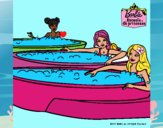 Barbie y sus amigas en el jacuzzi