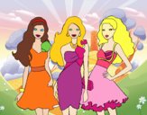 Barbie y sus amigas vestidas de fiesta