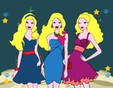 Barbie y sus amigas vestidas de fiesta