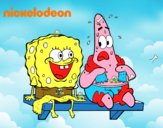 Bob Esponja y Patricio en bañador