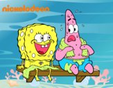 Bob Esponja y Patricio en bañador