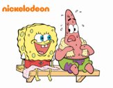 Bob Esponja y Patricio en bañador