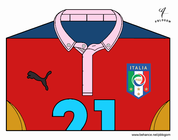 Camiseta del mundial de fútbol 2014 de Italia