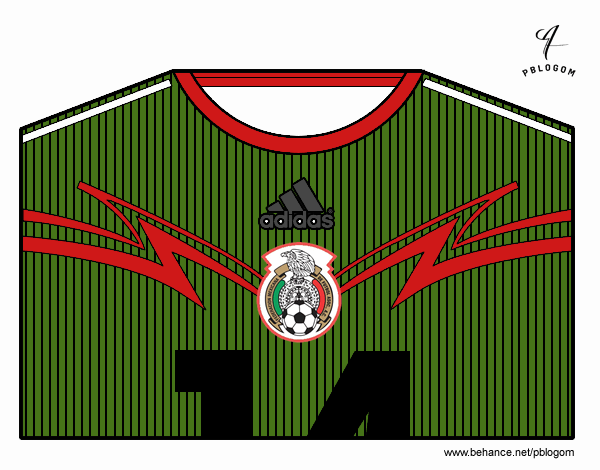 Camiseta del mundial de fútbol 2014 de México