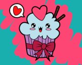 Cupcake kawaii con lazo