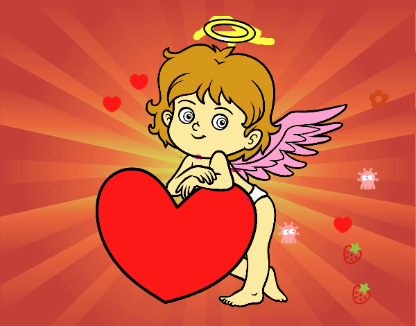 Cupido y un corazón