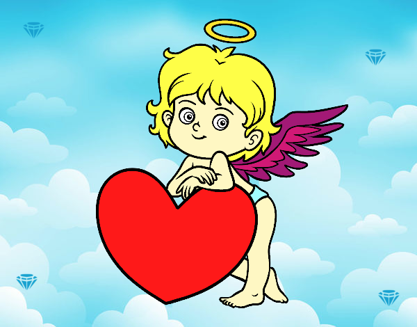 Cupido y un corazón