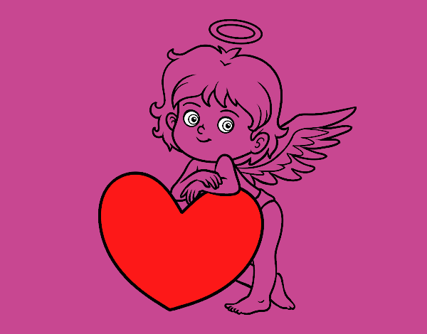 Cupido y un corazón