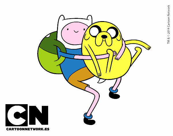 Finn y Jake abrazados