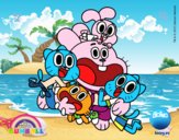 Gumball y amigos contentos