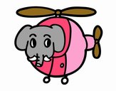 Helióptero con elefante