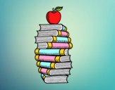 Libros y manzana