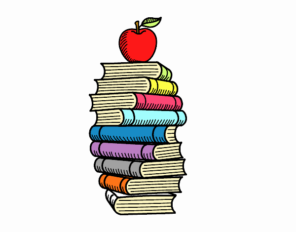 Libros y manzana