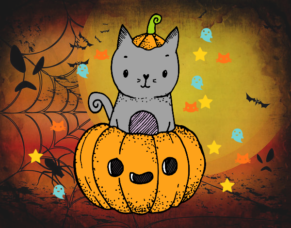 Un gatito de Halloween