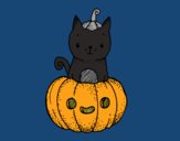 Un gatito de Halloween