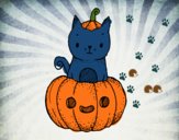 Un gatito de Halloween